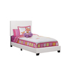Monarch Specialties Bed, Twin Size, Platform, Bedroom, Frame, Upholstered, Pu Leather Look, Wood Legs, White I 5911T